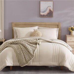 Queen Comforter Set - 7 Pieces Beige Bed in a Bag Queen Bedding Sets